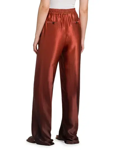 Kiton Women's Ombré Silk Drawstring Pants - Cherry Bordeuax - Size 10 | Thumbnail 5