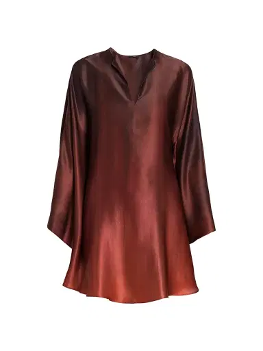 Kiton Women's Ombré Silk Oversized Caftan - Cherry Bordeuax - Size 8 | Thumbnail 1