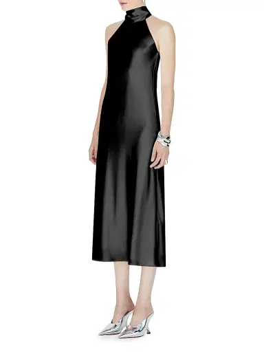 GALVAN LONDON Women's Sienna Satin Halter Midi-Dress - Black - Size 8 | Thumbnail 2 GALVAN LONDON Women's Sienna Satin Halter Midi-Dress - Black - Size 8 | Thumbnail 2