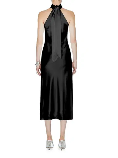 GALVAN LONDON Women's Sienna Satin Halter Midi-Dress - Black - Size 8 | Thumbnail 3 GALVAN LONDON Women's Sienna Satin Halter Midi-Dress - Black - Size 8 | Thumbnail 3