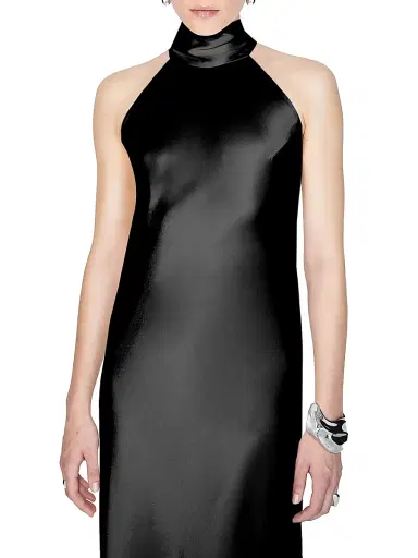 GALVAN LONDON Women's Sienna Satin Halter Midi-Dress - Black - Size 8 | Thumbnail 4 GALVAN LONDON Women's Sienna Satin Halter Midi-Dress - Black - Size 8 | Thumbnail 4