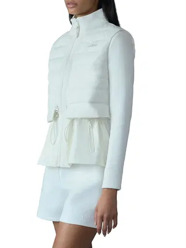 Mackage Women's Priscilla Mixed-Media Jacket - Cream - Size Large | Thumbnail 3 Mackage Women's Priscilla Mixed-Media Jacket - Cream - Size Large | Thumbnail 3