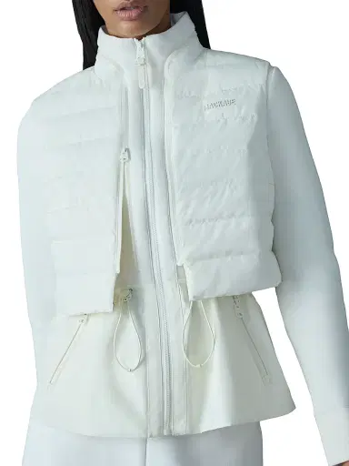 Mackage Women's Priscilla Mixed-Media Jacket - Cream - Size Large | Thumbnail 5 Mackage Women's Priscilla Mixed-Media Jacket - Cream - Size Large | Thumbnail 5
