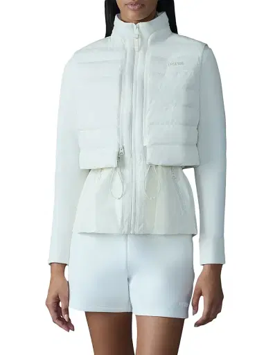 Mackage Women's Priscilla Mixed-Media Jacket - Cream - Size Large | Thumbnail 1 Mackage Women's Priscilla Mixed-Media Jacket - Cream - Size Large | Thumbnail 1