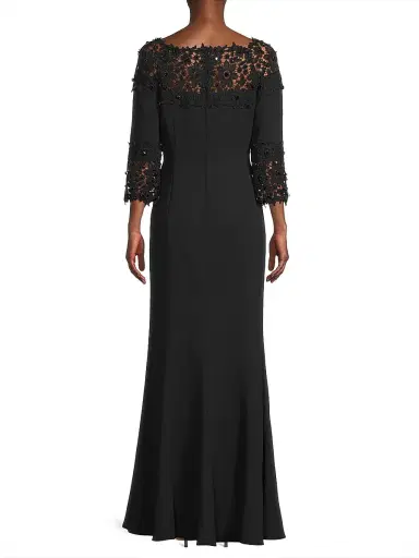 Shani Women's Embellished Crepe-Lace Boatneck Gown - Black - Size 10 | Thumbnail 5 Shani Women's Embellished Crepe-Lace Boatneck Gown - Black - Size 10 | Thumbnail 5