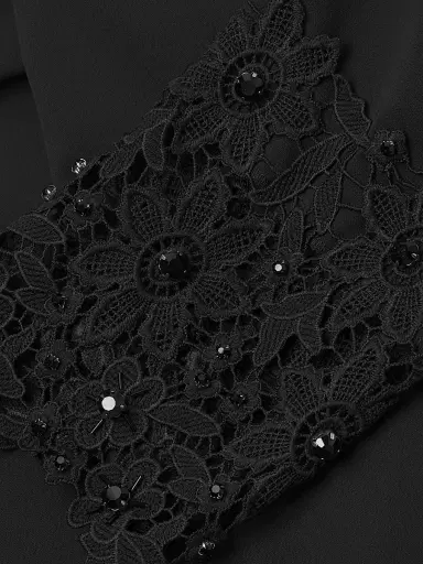 Shani Women's Embellished Crepe-Lace Boatneck Gown - Black - Size 10 | Thumbnail 6 Shani Women's Embellished Crepe-Lace Boatneck Gown - Black - Size 10 | Thumbnail 6