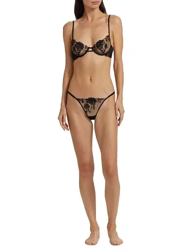 Kiki de Montparnasse Women's Dominique Lace Demi Bra - Black | Thumbnail 2 Kiki de Montparnasse Women's Dominique Lace Demi Bra - Black | Thumbnail 2