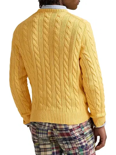 Polo Ralph Lauren Men's Cable-Knit Cotton Sweater - Fall Yellow | Thumbnail 4 Polo Ralph Lauren Men's Cable-Knit Cotton Sweater - Fall Yellow | Thumbnail 4