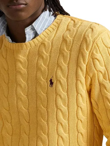Polo Ralph Lauren Men's Cable-Knit Cotton Sweater - Fall Yellow | Thumbnail 5 Polo Ralph Lauren Men's Cable-Knit Cotton Sweater - Fall Yellow | Thumbnail 5