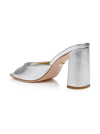 BADGLEY MISCHKA Women's Cadence Leather Mules - Silver - Size 10 | Thumbnail 3 BADGLEY MISCHKA Women's Cadence Leather Mules - Silver - Size 10 | Thumbnail 3
