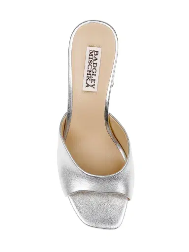BADGLEY MISCHKA Women's Cadence Leather Mules - Silver - Size 10 | Thumbnail 4 BADGLEY MISCHKA Women's Cadence Leather Mules - Silver - Size 10 | Thumbnail 4