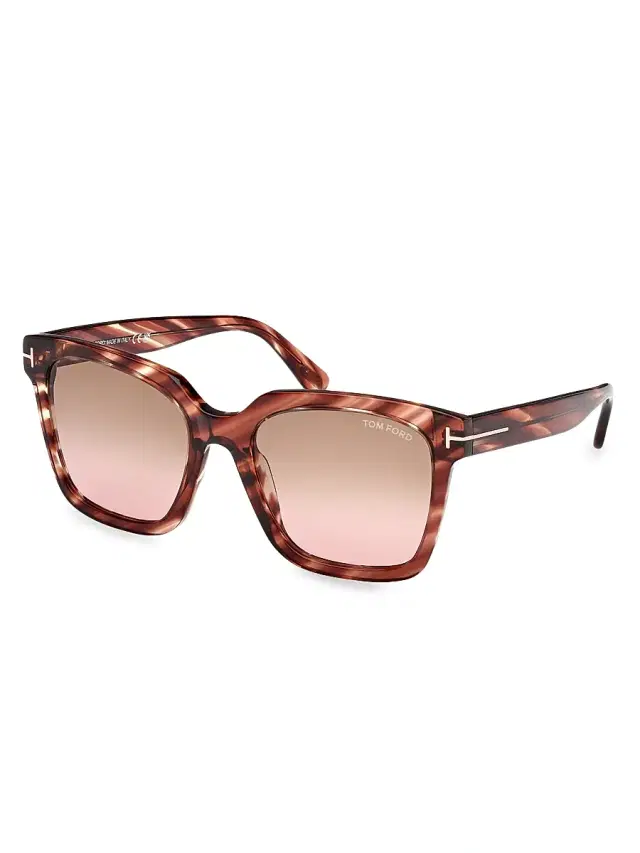 TOM FORD Women's Selby 55MM Square Sunglasses - Brown Red
