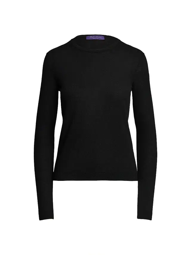 Women's Crewneck Wool-Blend Sweater - Black