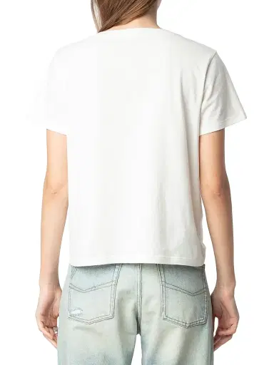 Zadig & Voltaire Women's Alys Cotton Jersey Heart Strass T-Shirt - Judo | Thumbnail 5