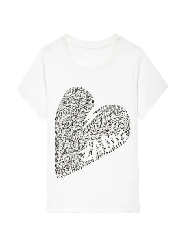 Zadig & Voltaire Women's Alys Cotton Jersey Heart Strass T-Shirt - Judo