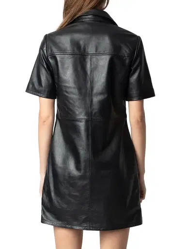 Zadig & Voltaire Women's Ralmy Grommet Embellished Leather Minidress | Thumbnail 5 Zadig & Voltaire Women's Ralmy Grommet Embellished Leather Minidress | Thumbnail 5