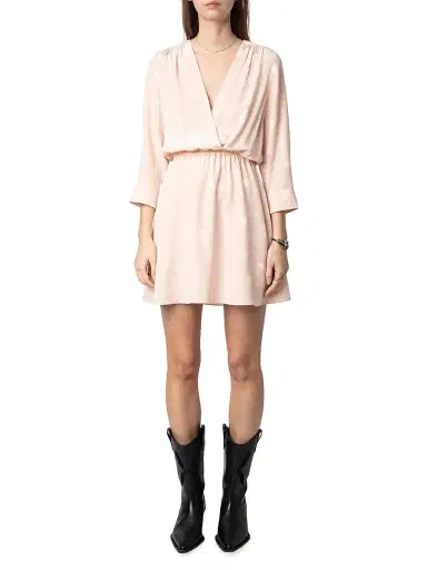 Zadig & Voltaire Women's Rucas Flash Heart Jacquard Silk Minidress - Pearly - Size Large | Thumbnail 2