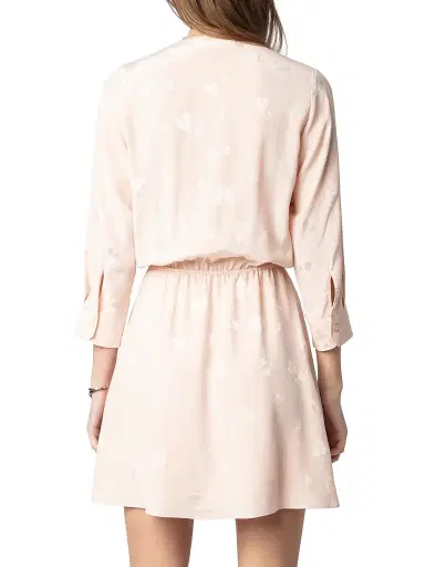 Zadig & Voltaire Women's Rucas Flash Heart Jacquard Silk Minidress - Pearly - Size Large | Thumbnail 5