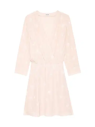 Zadig & Voltaire Women's Rucas Flash Heart Jacquard Silk Minidress - Pearly - Size Large | Thumbnail 1