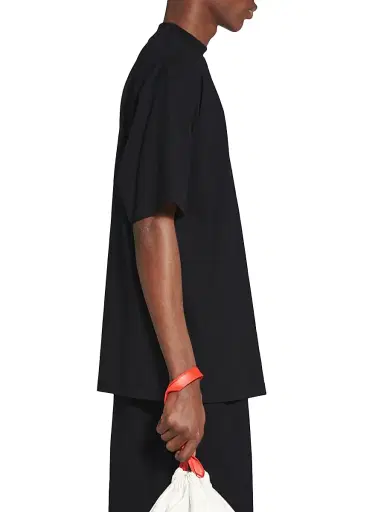 Balenciaga Men's Gaffer T-Shirt Large Fit - Black White Red | Thumbnail 4