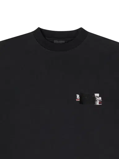 Balenciaga Men's Gaffer T-Shirt Large Fit - Black White Red | Thumbnail 8
