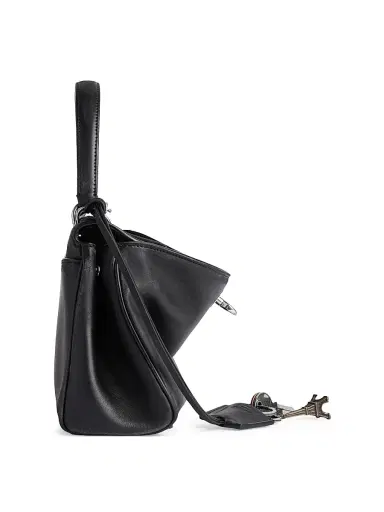Balenciaga Women's Rodeo Mini Top Handle Bag Used Effect with Charms - Black | Thumbnail 3