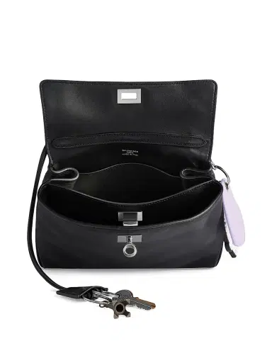 Balenciaga Women's Rodeo Mini Top Handle Bag Used Effect with Charms - Black | Thumbnail 5