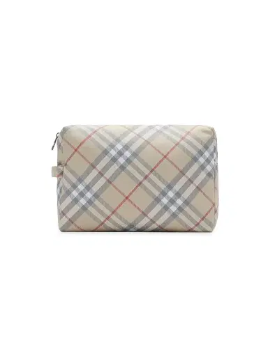 Burberry Check Diaper Pouch - Pale Stone Check | Thumbnail 1
