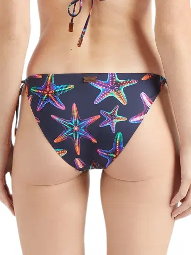 Vilebrequin Women's Disco Stars Side-Tie Bikini Bottom - Blue Marine Navy | Thumbnail 5