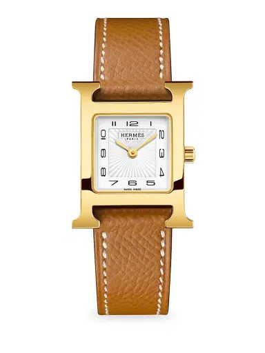 HERMÈS Women's Heure H 25MM Goldplated Stainless Steel & Leather Strap Watch - Gold Grained | Thumbnail 1 HERMÈS Women's Heure H 25MM Goldplated Stainless Steel & Leather Strap Watch - Gold Grained | Thumbnail 1