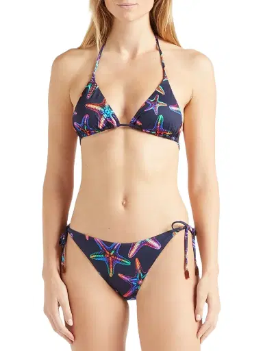 Vilebrequin Women's Disco Stars Printed Bikini Top - Blue Marine Navy | Thumbnail 3