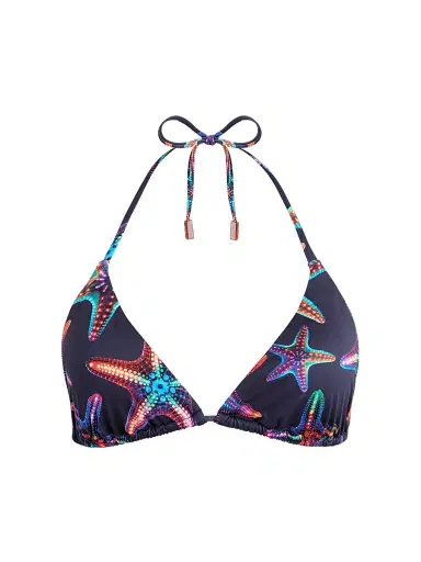 Vilebrequin Women's Disco Stars Printed Bikini Top - Blue Marine Navy | Thumbnail 1