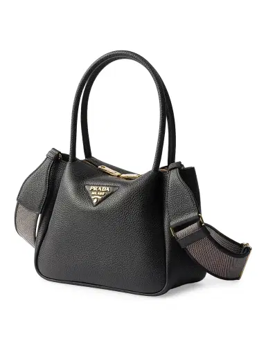 Prada Women's Flou Small Leather Shoulder Bag - Black | Thumbnail 2 Prada Women's Flou Small Leather Shoulder Bag - Black | Thumbnail 2