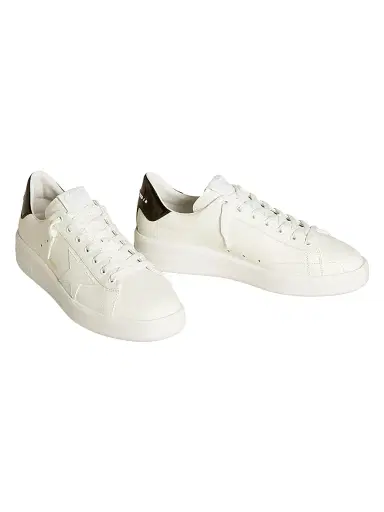 Golden Goose Men's Pure Leather Low-Top Sneakers - Optic White Black | Thumbnail 2 Golden Goose Men's Pure Leather Low-Top Sneakers - Optic White Black | Thumbnail 2