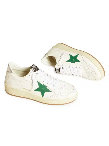 Golden Goose Men's Ballstar Leather Low-Top Sneakers - White Green Silver - Size 11 | Thumbnail 2 Golden Goose Men's Ballstar Leather Low-Top Sneakers - White Green Silver - Size 11 | Thumbnail 2