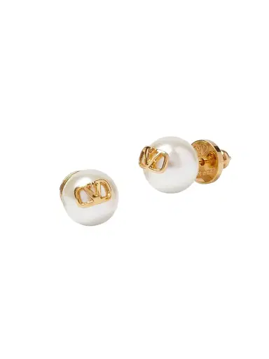 Valentino Garavani Women's VLogo Signature Earrings with Pearls - Gold | Thumbnail 2