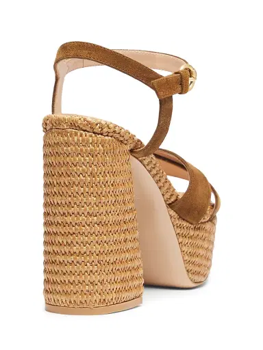 Gianvito Rossi Women's Bebe Leather & Raffia Platform Sandals - Texas Suede - Size 10.5 | Thumbnail 3