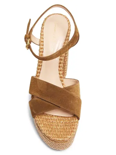 Gianvito Rossi Women's Bebe Leather & Raffia Platform Sandals - Texas Suede - Size 10.5 | Thumbnail 4