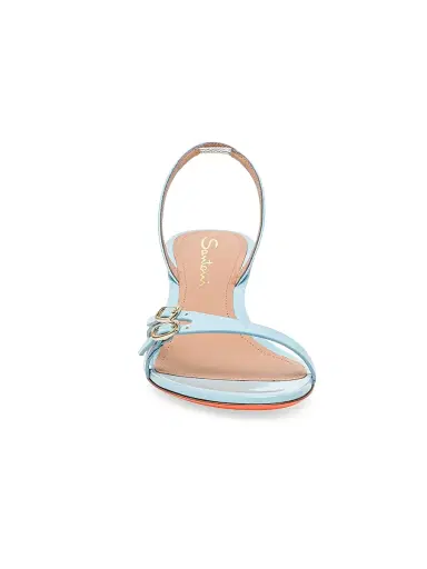 Santoni Women's Buckle Patent Leather Sandals - Light Blue | Thumbnail 3 Santoni Women's Buckle Patent Leather Sandals - Light Blue | Thumbnail 3
