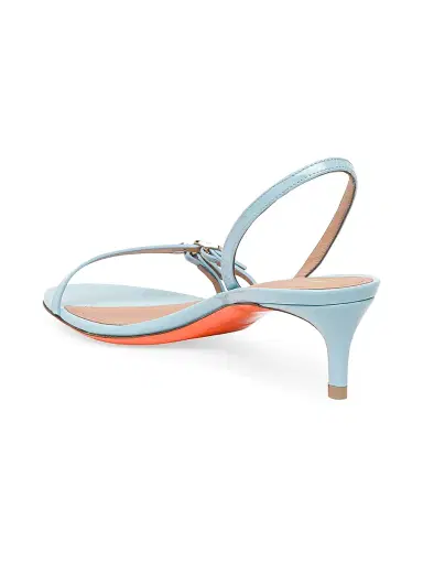 Santoni Women's Buckle Patent Leather Sandals - Light Blue | Thumbnail 4 Santoni Women's Buckle Patent Leather Sandals - Light Blue | Thumbnail 4