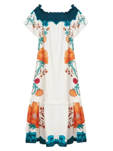 La DoubleJ Women's Capalbio Dress Placee - Morpheus Placee Orange - Size XL | Thumbnail 1
