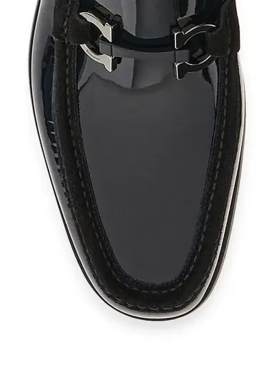 FERRAGAMO Men's Grandioso2 Patent Leather Loafers - Nero | Thumbnail 4