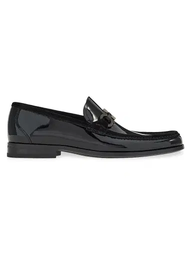 FERRAGAMO Men's Grandioso2 Patent Leather Loafers - Nero | Thumbnail 1