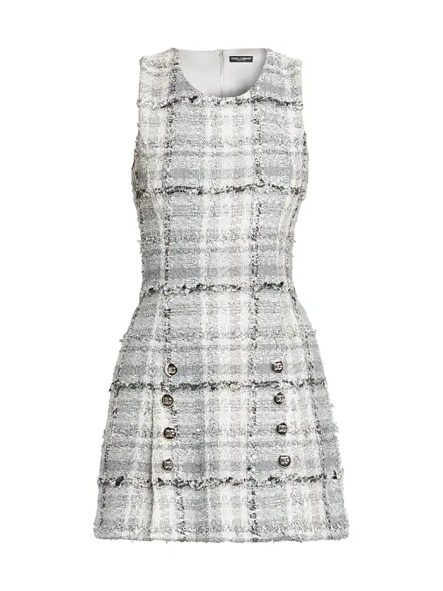 Dolce & Gabbana Women's Rachel Check Tweed Minidress - Quadri Check Tartan