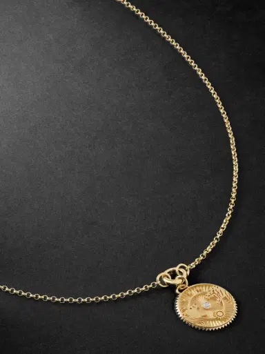 Foundrae Gold Diamond Pendant Necklace - Men | Thumbnail 1 Foundrae Gold Diamond Pendant Necklace - Men | Thumbnail 1