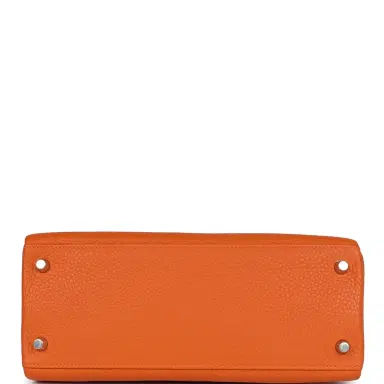 HERMÈS Pre-owned Hermes Special Order (HSS) Kelly Retourne 28 Orange Togo Palladium Hardware | Thumbnail 6