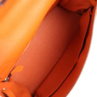 HERMÈS Pre-owned Hermes Special Order (HSS) Kelly Retourne 28 Orange Togo Palladium Hardware | Thumbnail 8
