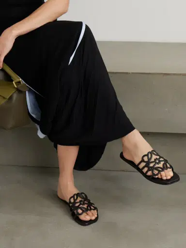 Loewe Petal Anagram Leather Slides | Thumbnail 2 Loewe Petal Anagram Leather Slides | Thumbnail 2