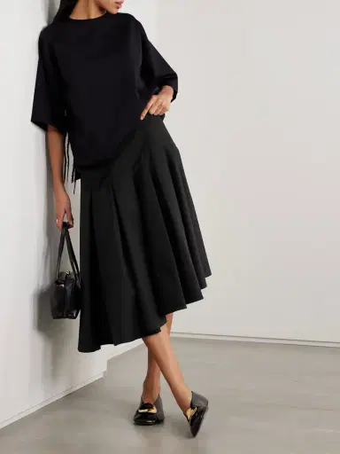 FFORME Rio Asymmetric Paneled Cotton-poplin Midi Skirt | Thumbnail 2 FFORME Rio Asymmetric Paneled Cotton-poplin Midi Skirt | Thumbnail 2