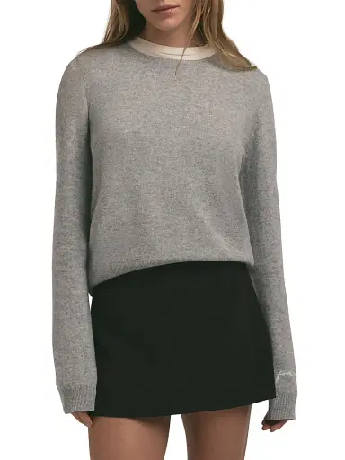 Favorite Daughter Women's The Favorite Cashmere Crewneck Sweater - Heather Grey - Size XS | Thumbnail 4 Favorite Daughter Women's The Favorite Cashmere Crewneck Sweater - Heather Grey - Size XS | Thumbnail 4